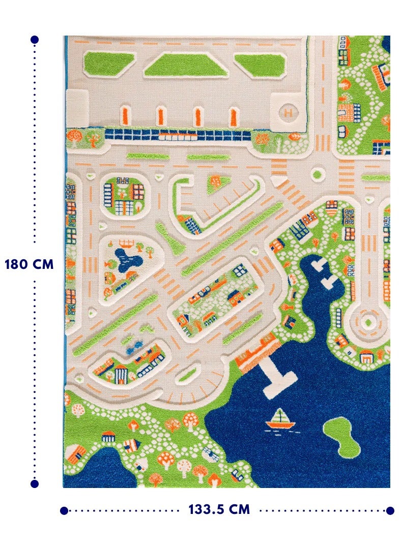 IVI 3D Play Carpet Mini City - Medium | Blue | Activity Playmat for Kids & Children | Bedroom, Living Room, Nursery Rug | Polypropylene | Foldable | 150 cm x 100 cm - Image 2
