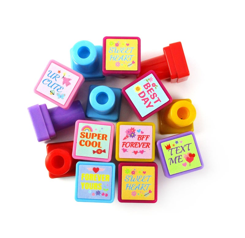 TINYMILLS Valentineâ€™s Day Conversation Stamps Set 24 Pack â€“ Dual Color Ink Valentine Stampers for Kids, Classroom Exchange Arts & Crafts, Party Favor Supplies - Image 4