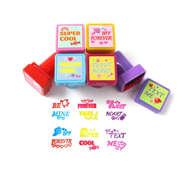 TINYMILLS Valentineâ€™s Day Conversation Stamps Set 24 Pack â€“ Dual Color Ink Valentine Stampers for Kids, Classroom Exchange Arts & Crafts, Party Favor Supplies - Image 2