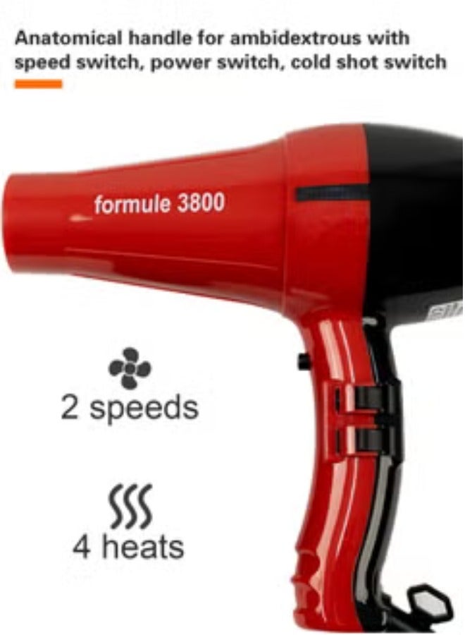 FORMULA Hair Dryer Formule 3800  Blow Dryer (2000W) (High DC Motor) 4 Heat/Speed Settings + Cool Shot - Image 2
