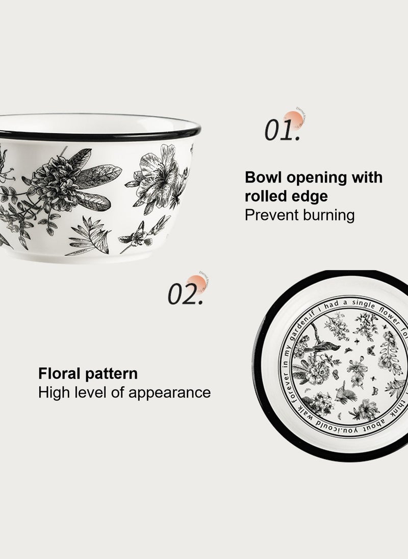 Ceramic Cutlery Gift Set, Four Bowls (4.6 "), Two Soup Bowls (6 "), Two Plates (8 "), Four Pairs Of Chopsticks And Four Spoons, Suitable For Four People - Image 3