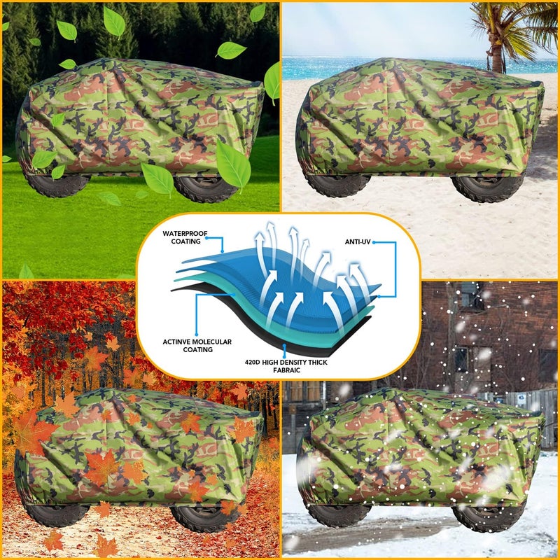XYZCTEM Waterproof ATV Cover - Heavy Duty Camouflage Cover for 4 Wheelers - Image 4