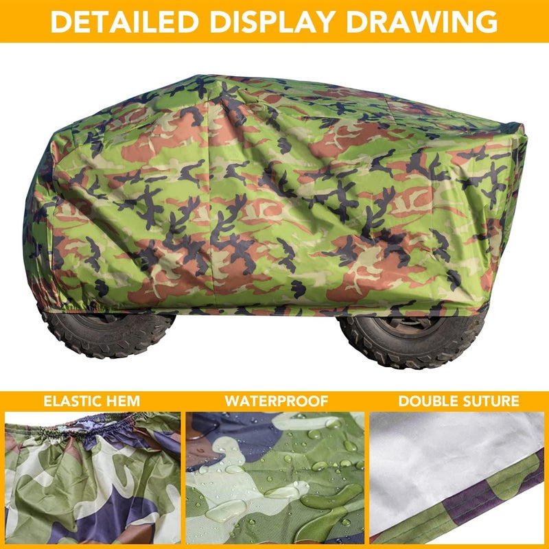 XYZCTEM Waterproof ATV Cover - Heavy Duty Camouflage Cover for 4 Wheelers - Image 3
