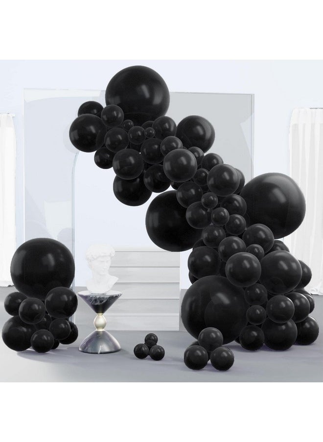 PartyWoo Black Balloons, 140 Pcs Matte Black Balloons Different Sizes Pack Of 18 Inch 12 Inch 10 Inch 5 Inch Black Balloons For Balloon Garland Balloon Arch As Birthday Party Decorations, Black-Y18  - Image 1