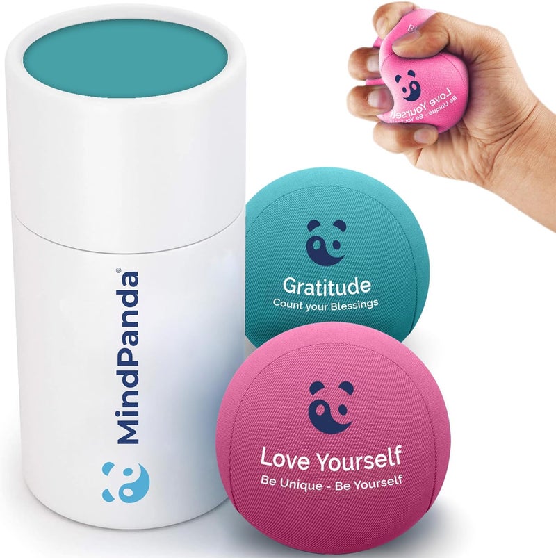 MindPanda Mind & Body Stress Balls for Adults - Triple Density Squeeze Balls for Hand Therapy & Grip Strengthening - Stress & Anxiety Relief - Physical Therapy Support - Soft, Medium, Hard Gel Core - Image 1