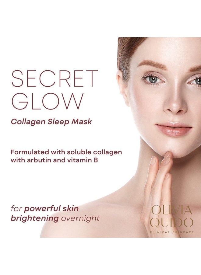 OLIVIA QUIDO - Clinical Skin Care Secret Glow Antiaging Collagen White Mask Brightening Night Cream For Face And Neck Intense Brightening Glutathione Formula Smoothens For Dewy & Glowing Complexion - Image 1