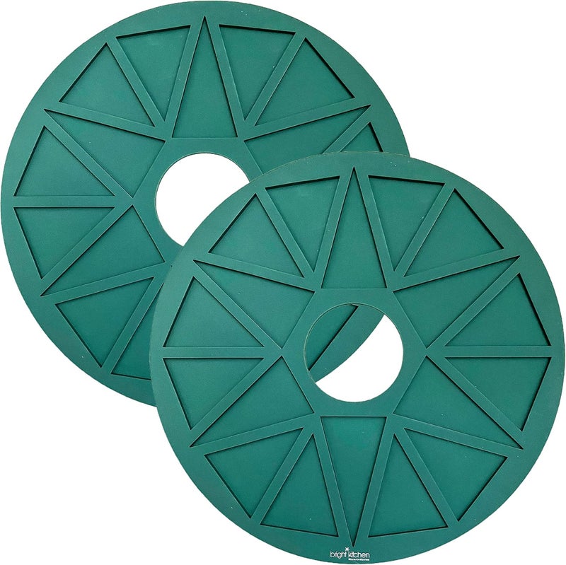 Bright Kitchen 2 Cracker Chip Silicone Dehydrator Sheets with EDGES - NON-Toxic for Nesco Round Dehydrators Lip Mold Hold Batter Liquids Fruit Roll Up Fruit Leather Circle ReUsable Flexible Non Stick Tortilla Raw - Image 1