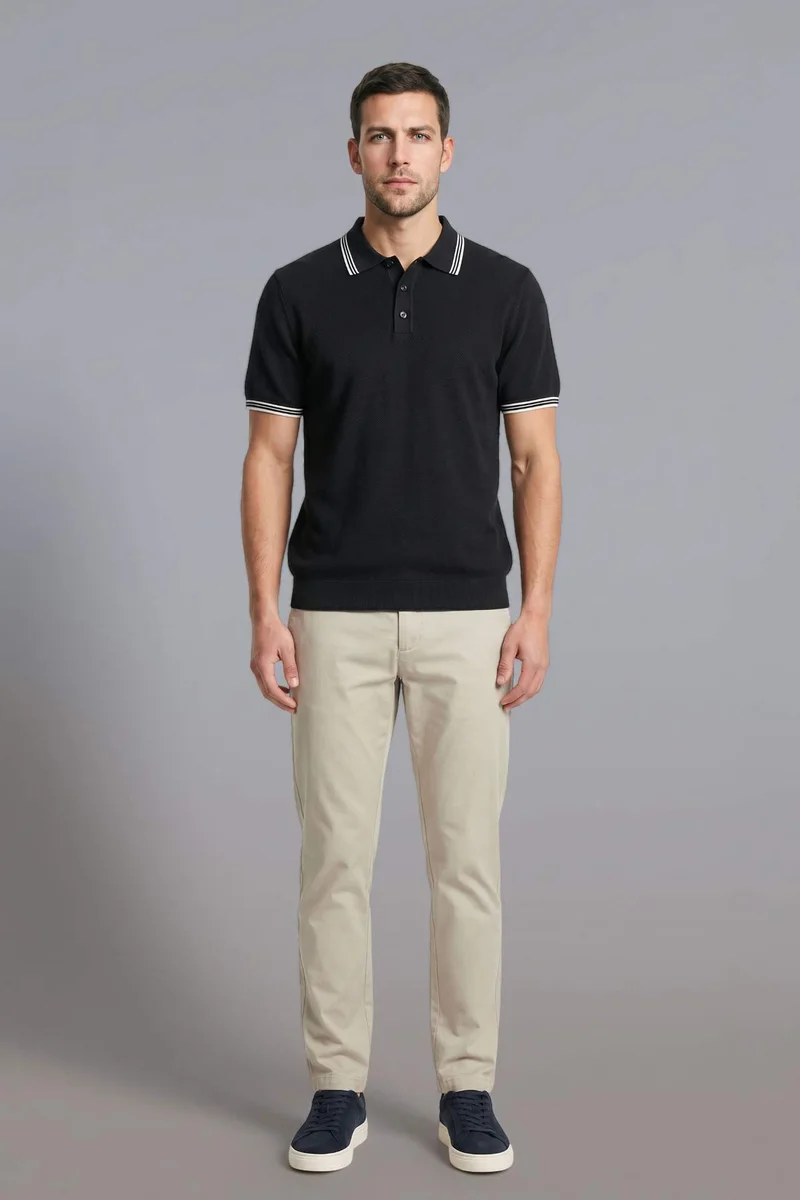 ديفاكتو 100% Cotton Knit Polo T-Shirt