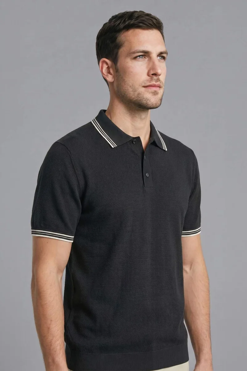 ديفاكتو 100% Cotton Knit Polo T-Shirt