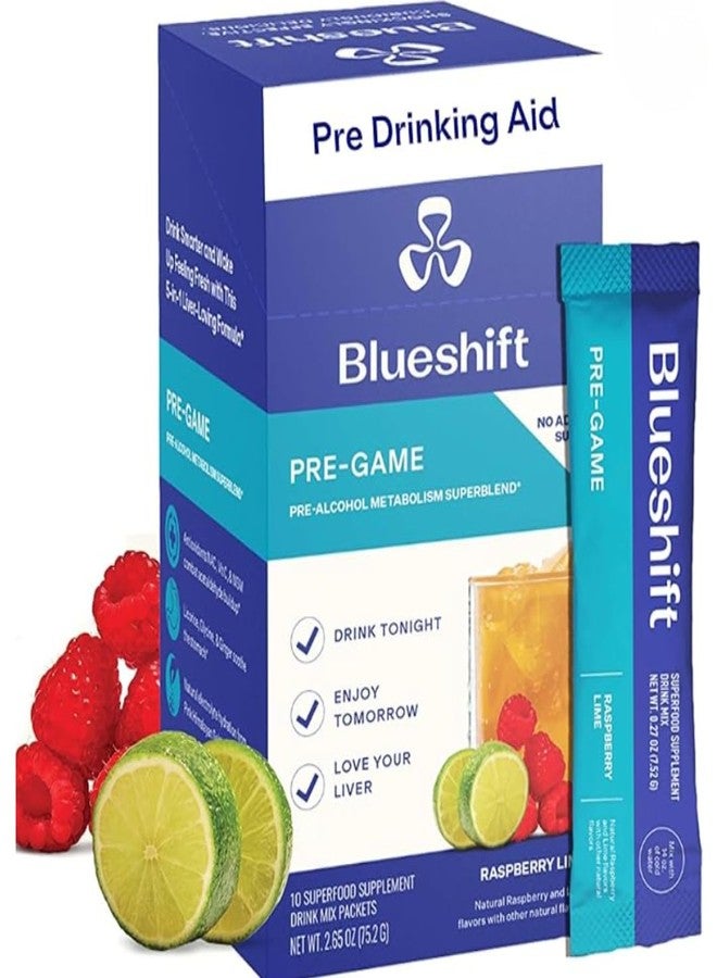 Blueshift بلوشيفت بري-جيم - مكمل غذائي قبل الشرب يحتوي على NAC، أكياس مسحوق الإلكتروليتات، أكياس ترطيب، دعم الكبد مع الزنجبيل، السيستين، شوك الحليب، أعواد مسحوق خالية من السكر (عبوة من 10 قطع) - Image 1