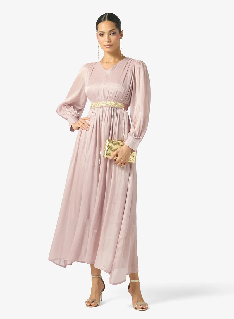Khizana Puff Sleeve A-line Dress