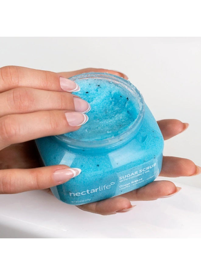 Nectar Life Sugar Body Scrub 8 oz, Moisturizing and Exfoliating Scrub for Nourishing Essential Body Care, Gift For Her (Ocean Breeze) - Image 2