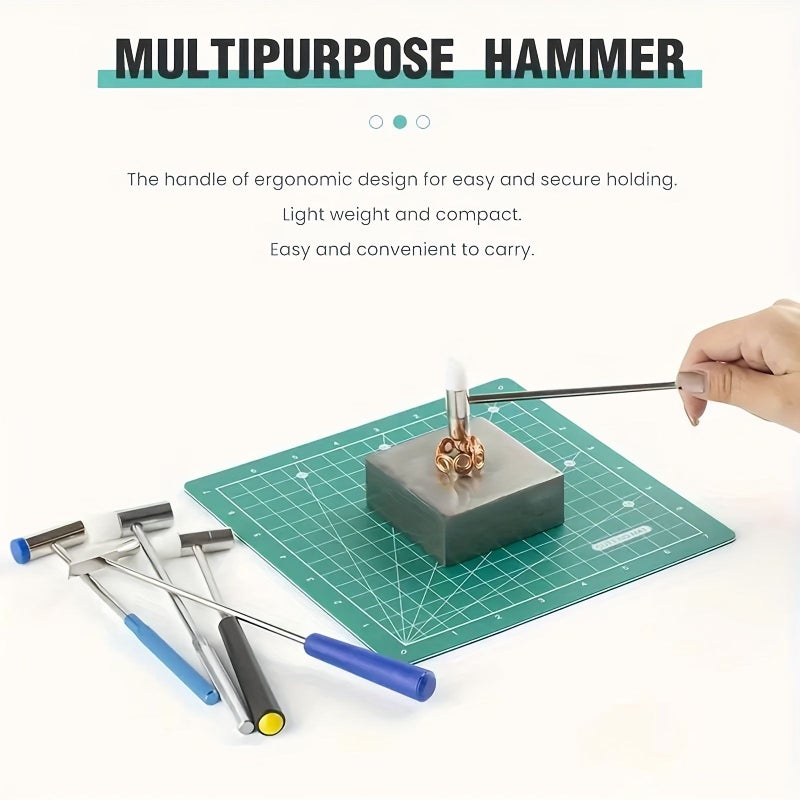 2pcs Black Multi Purpose Double Head Jewelry Hammer Mini Portable Watch Repair Woodworking Leather Craft Tool - Image 5