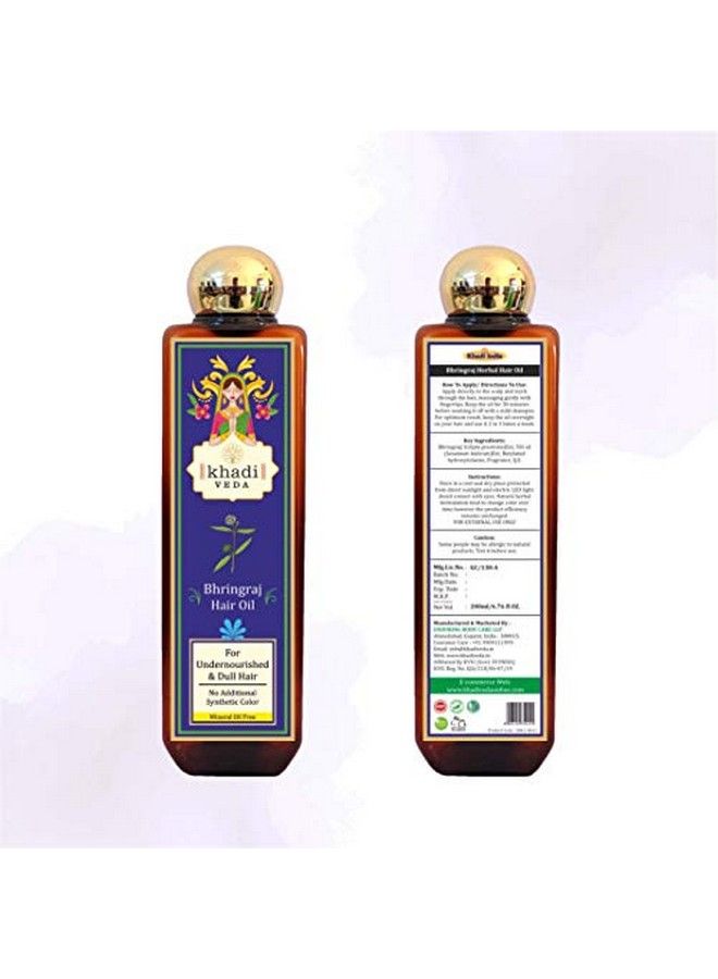 khadi veda Herbal Bhringraj Hair Oil 100 Ml | For Undernourished & Dull Hair | Reduces Hair Roughness | Stops Hair Fall | Increases Blood Circulation | No Synthetic Colour. - Image 3