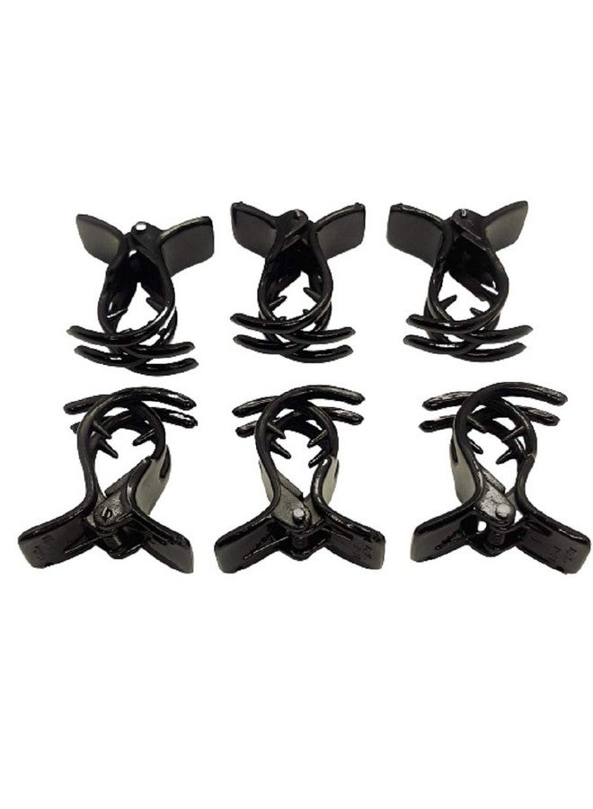 ASPIRET Aspire T Hair Butterfly Clips for Women (Black) -Set of 6 - Image 2