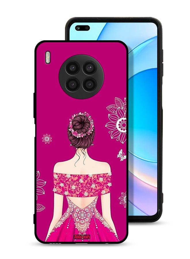 Tolwak Huawei nova 8i Protective Case Cover Girl And Flowers Art - Image 1
