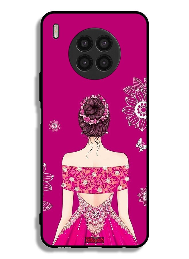 Tolwak Huawei nova 8i Protective Case Cover Girl And Flowers Art - Image 2