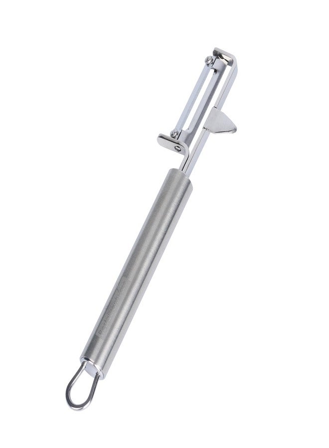 ريستورنت وير مقشرة بطاطس ألمانية قياسية من ريستورانت وير، مقاس 7.4 بوصة، مزودة بأداة لإزالة عيون البطاطس، ومقشرة خضراوات دوارة - شفرة حادة، مقبض مريح، مصنوعة من الفولاذ المقاوم للصدأ، قابلة للغسل في غسالة الأطباق، مناسبة للجزر، أو غيره. - Image 2