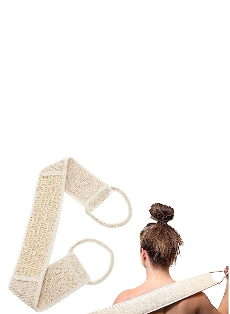 Dual Textured Exfoliating Back Scrubber for Shower, Body Exfoliator with Handles, Back Scratcher, 28 in x 3.5 in - Image 1