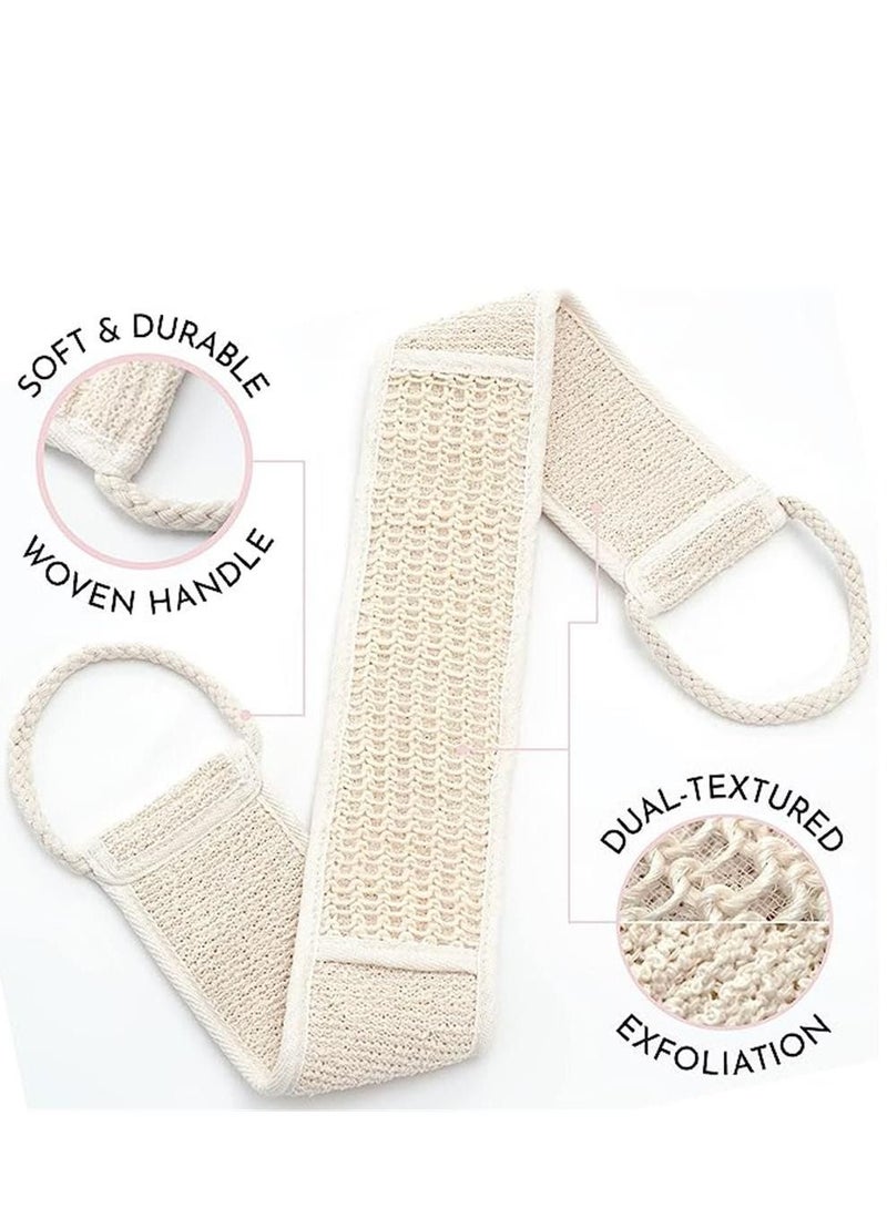 Dual Textured Exfoliating Back Scrubber for Shower, Body Exfoliator with Handles, Back Scratcher, 28 in x 3.5 in - Image 2