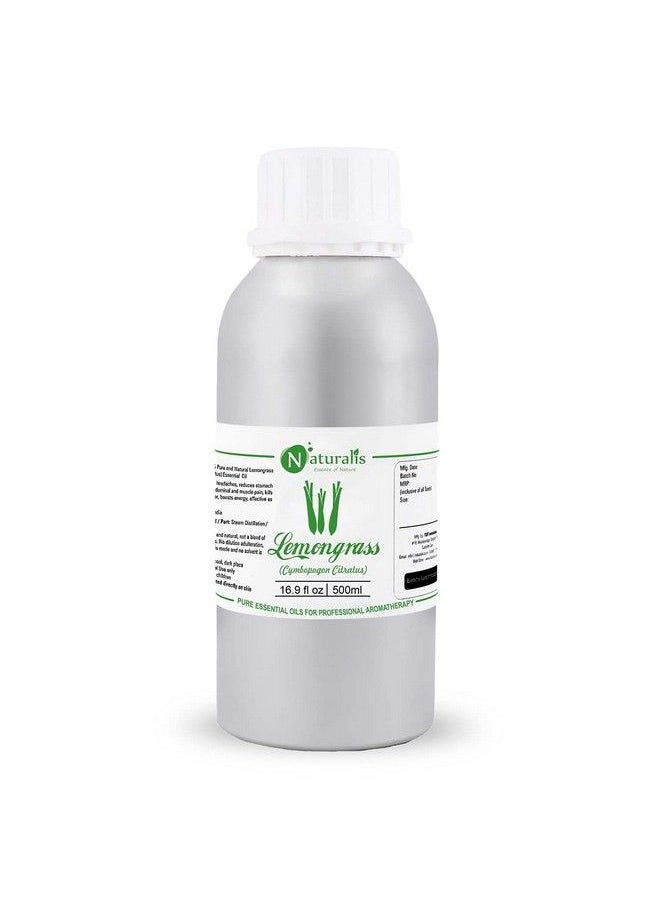Naturalis Essence Of Nature Lemongrass Essential Oil 100% Undiluted Pure And Natural Therapeutic Grade For Skin Hair Care Insect Repellant And Aromatherapy 500Ml  - Image 1