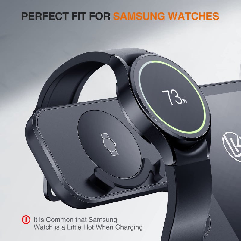 LK Wireless Charger for Samsung 3 in 1 Wireless Charging Station Compatible for Galaxy Watch 8/7/6/5/4 Galaxy Buds 3/3 Pro Z Flip Fold 6/5/4 Samsung S26 S25 S24 S23 Ultra Plus FE Note 20 - Image 4