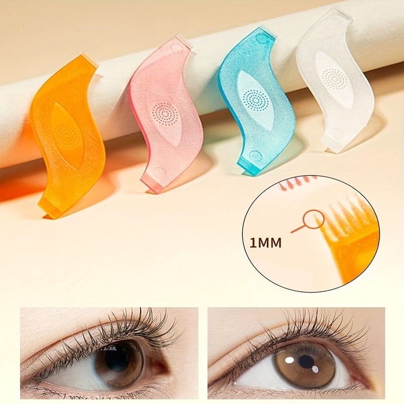 S Shaped Lash Curler Eyebrow Comb Translucent White 1pc Lash Lift Tool For Taming And Styling - Image 1