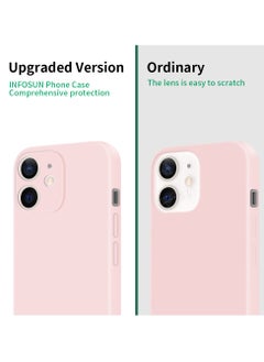INFOSUN INFOSUN Compatible with apple iPhone 12 Pro Full Coverage for Protective Case, Ultra Slim Soft Silicone Gel TPU Cover, Matte Surface Ultra-Thin Case, for iPhone 12 Pro (Pink)  - Image 2
