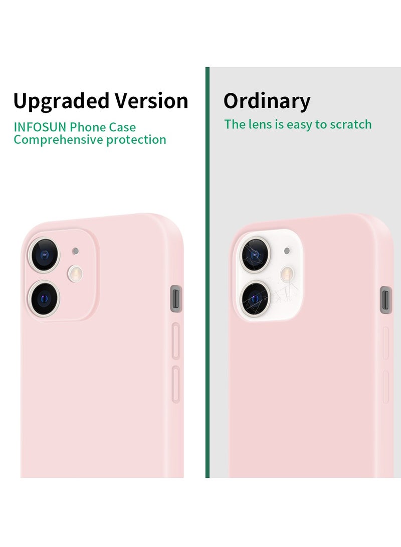 INFOSUN Compatible with apple iPhone 12 Pro Full Coverage for Protective Case, Ultra Slim Soft Silicone Gel TPU Cover, Matte Surface Ultra-Thin Case, for iPhone 12 Pro (Pink) - Image 2