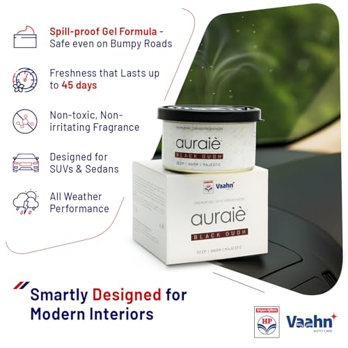 HP Vaahn Black Oudh Air Freshener for Dashboard & Car Interior | Gel Based Car Perfumes | Deodorizer for Dashboards & Vents | Premium Auto Interior Fragrance | Long-Lasting & Refreshing Fragrance - Image 3