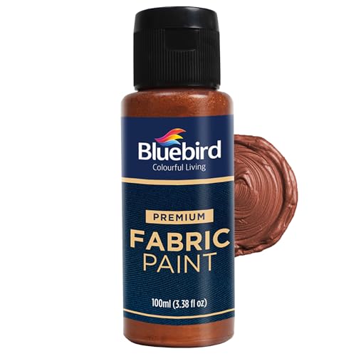 BLUEBIRD Fabric Paint, Bronze, 3.4 Fl Oz, Permanent Fabric Paints for Clothes, Furniture Upholstery - Image 1