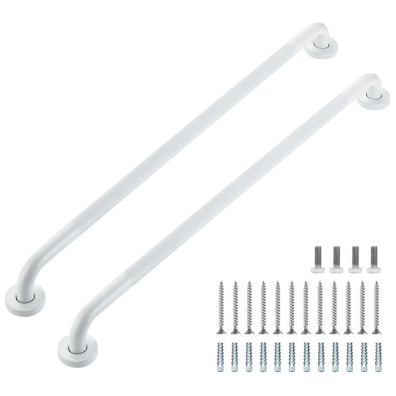 Ravinte Hardware Grab Bars for Shower 2 Pack 32Inch Anti Slip Shower Handles for Elderly Safety Shower Grab Bar Stainless Steel Handicap Grab Bars for Bathroom White 1 Diameter - Image 2