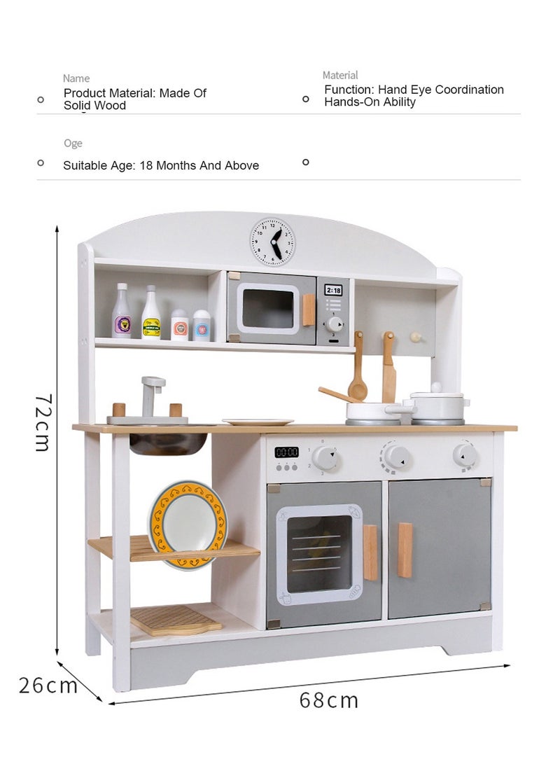 MaBaby Wooden Pretend Play Kitchen Toy Set Educational, Durable & Eco-Friendly for Endless Imaginative Play - Image 3