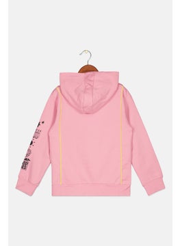 Looney Tunes Kids Girl Hoodie Graphic Print Long Sleeve Sweatshirt, Pink  - Image 2
