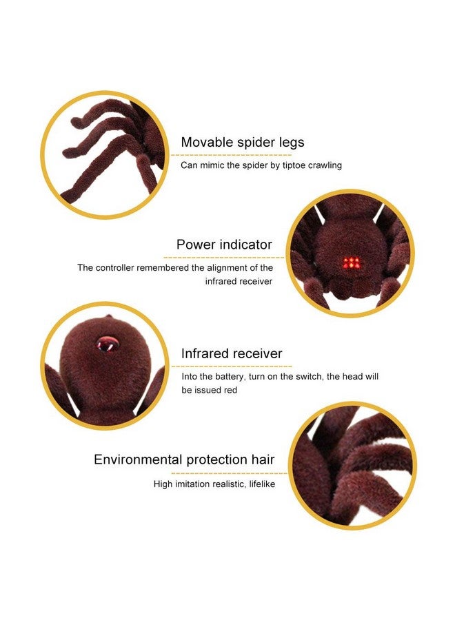 Vankcp Remote Rc Spider Toy 11" Control Realistic Spider Halloween Decor Scary Toy Prank Gag Gift Model - Image 4
