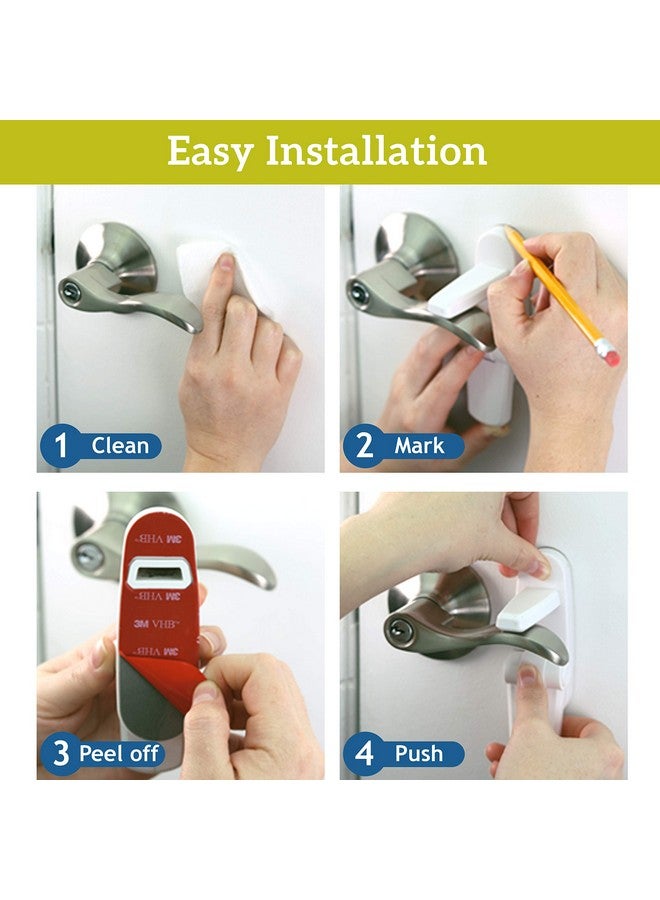 Wappa Baby Door Lever Lock (1 Pack) Prevents Toddlers From Opening Doors. 3.25" L * 1.5" W * 4.5" H Easy One Hand Operation For Adults. Durable Abs With 3M Adhesive Backing. Simple Install, No Tools Needed. - Image 3
