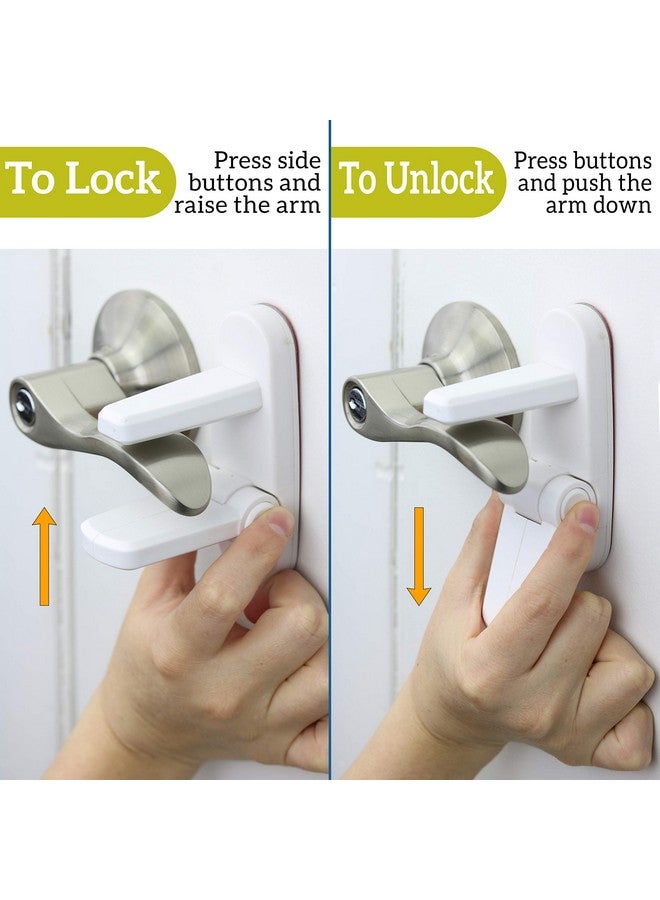 Wappa Baby Door Lever Lock (1 Pack) Prevents Toddlers From Opening Doors. 3.25" L * 1.5" W * 4.5" H Easy One Hand Operation For Adults. Durable Abs With 3M Adhesive Backing. Simple Install, No Tools Needed. - Image 2