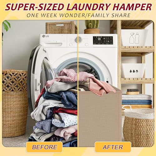 Vincona 195L Laundry Hamper 3 Section,Large Laundry Hamper with Lid,Dirty Clothes Hamper with 3 Inner Bags,Collapsible Laundry Basket Organizer for Laundry Room,Bedroom,Laundry Sorter Hamper 3 Compartment - Image 5