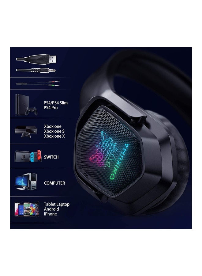 NIBEMINENT Onikuma X4 Gaming Headset with Mic and Noise Cancellation Headphone LED Light  - Image 5