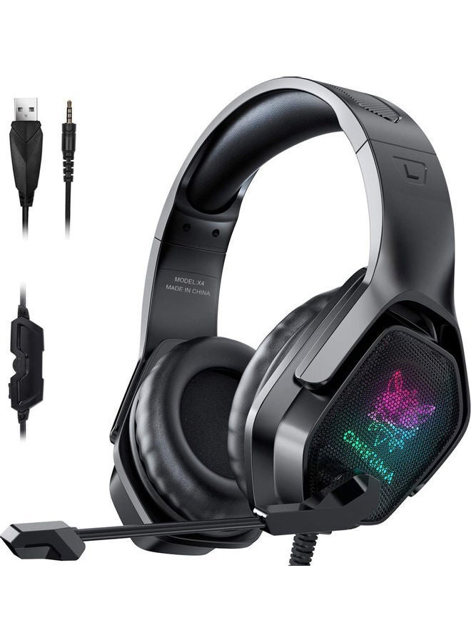 NIBEMINENT Onikuma X4 Gaming Headset with Mic and Noise Cancellation Headphone LED Light  - Image 1