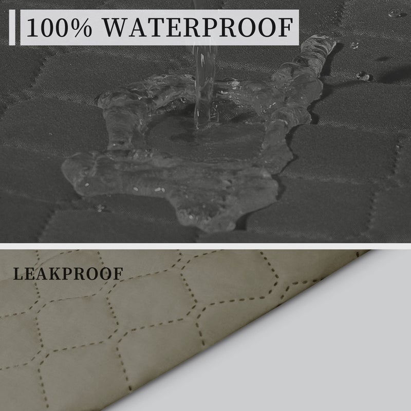 Issuntex Double Protection 100% Waterproof Loveseat Sofa Covers For Living Room Couch Covers For 2 Cushion Couch Sofa Reversible Furniture Protector Sofa Cover For Dogs (Loveseat Dark Gray/Beige) - Image 3
