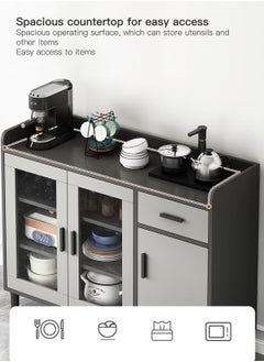AGD Kitchen Storage Cabinet, Freestanding Storage Sideboard, Modern Coffee Corner for Dining Room, Functional Cabinet for Living Room and Office  - Image 4