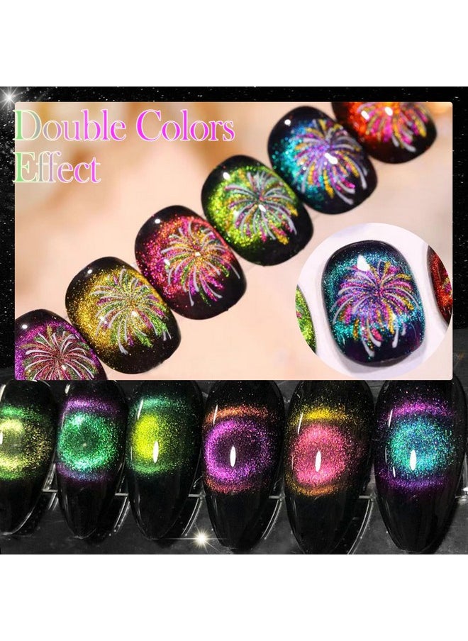 YEPYEPGO 9D Cat Eye Gel Nail Polish Set 12 Colors Cat Eye Gel Polish With Magnet Magnetic Cateye Gel Chameleon Galaxy Effects Professional Use For Salon  - Image 5