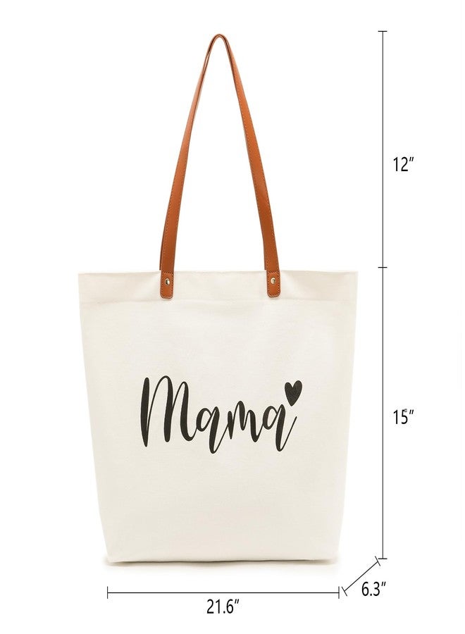 Lamyba New Mom Gifts, Mama Bag Tote for Hospital or Baby Shower, Pregnancy Gifts, White - Image 4