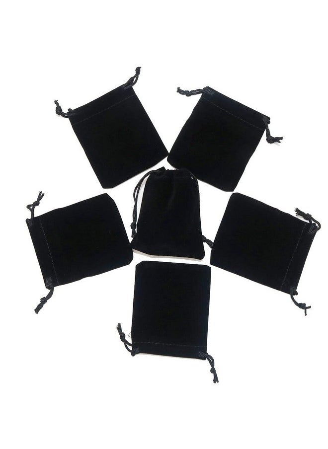 HRX Package HRX Package Little Velvet Drawstring Pouches, 20pcs Cloth Bags for Jewelry - Small (2.8 X 3.6 inches, Black)  - Image 1