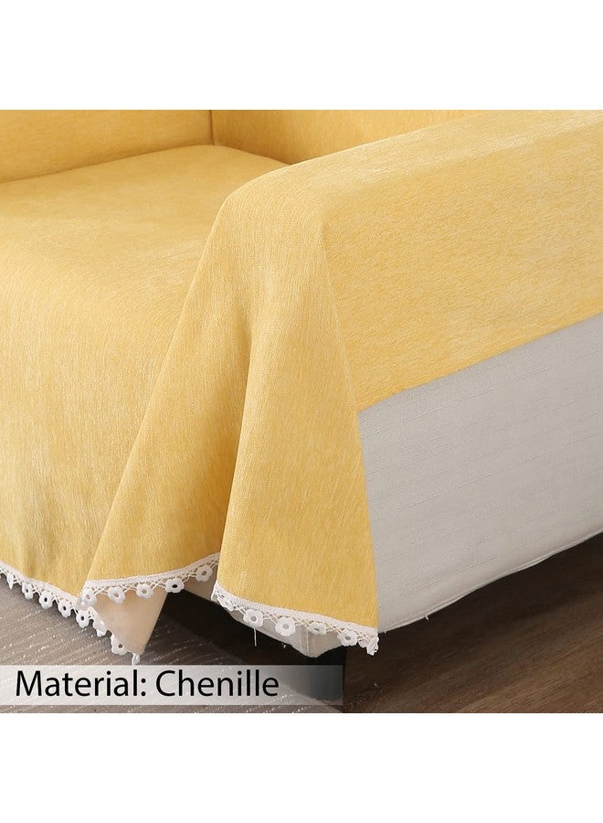 HOKIPO Chenille Thick And Soft Sofa Couch Protector 1 Seater,180(D)X 180(L)Cm(Ar-4642-N5),Yellow - Image 4