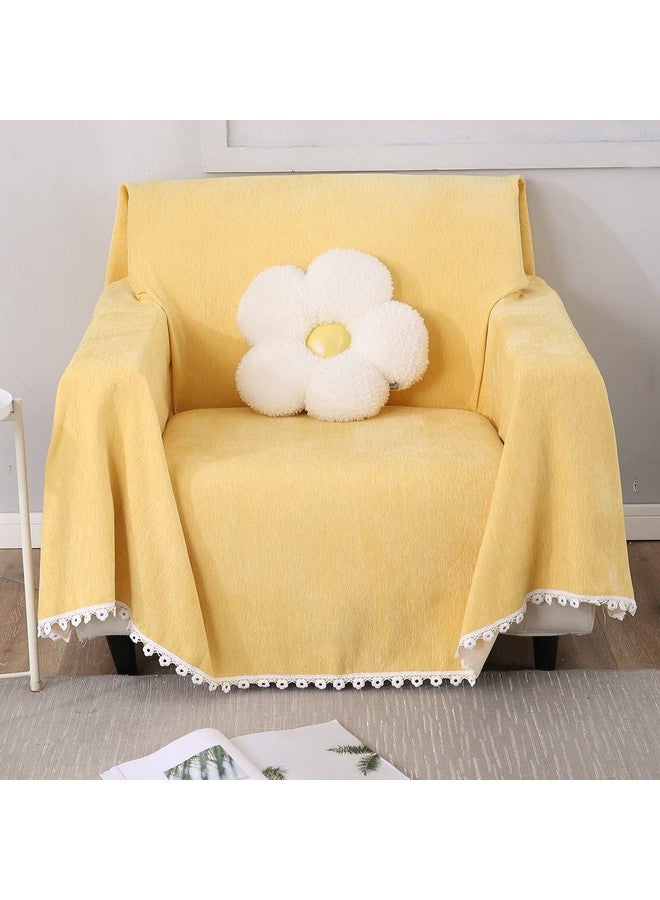 HOKIPO Chenille Thick And Soft Sofa Couch Protector 1 Seater,180(D)X 180(L)Cm(Ar-4642-N5),Yellow - Image 2