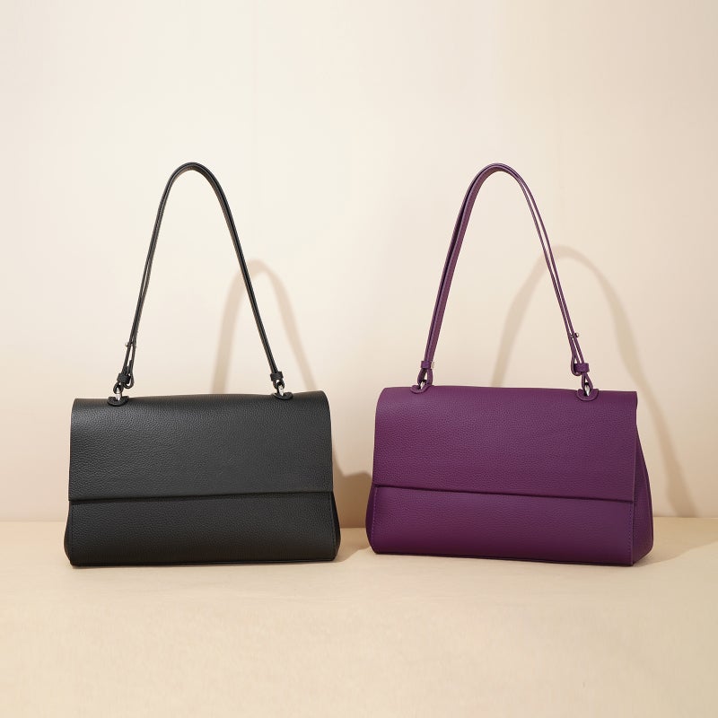 New Litchi Pattern First Layer Cowhide Shoulder Bag Simple Textured Soft Leather Large Capacity Commuter Women'S Bag Niche - Image 3