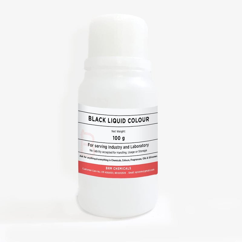 BRM CHEMICALS صبغة سائلة سوداء من BRM Chemicals 100 جرام قابلة للذوبان في الماء لصنع الصابون وصنع الشامبو ومستحضرات التجميل والعناية الشخصية DIY - Image 1