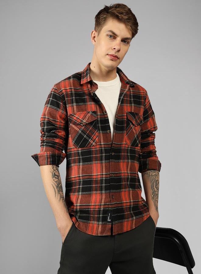 Dennis Lingo Dennis Lingo Checked Relaxed Fit Spread Collar Shirt  - Image 1